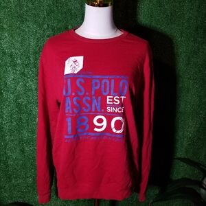 U.S. Polo Assn. Red Crewneck Sweatshirt